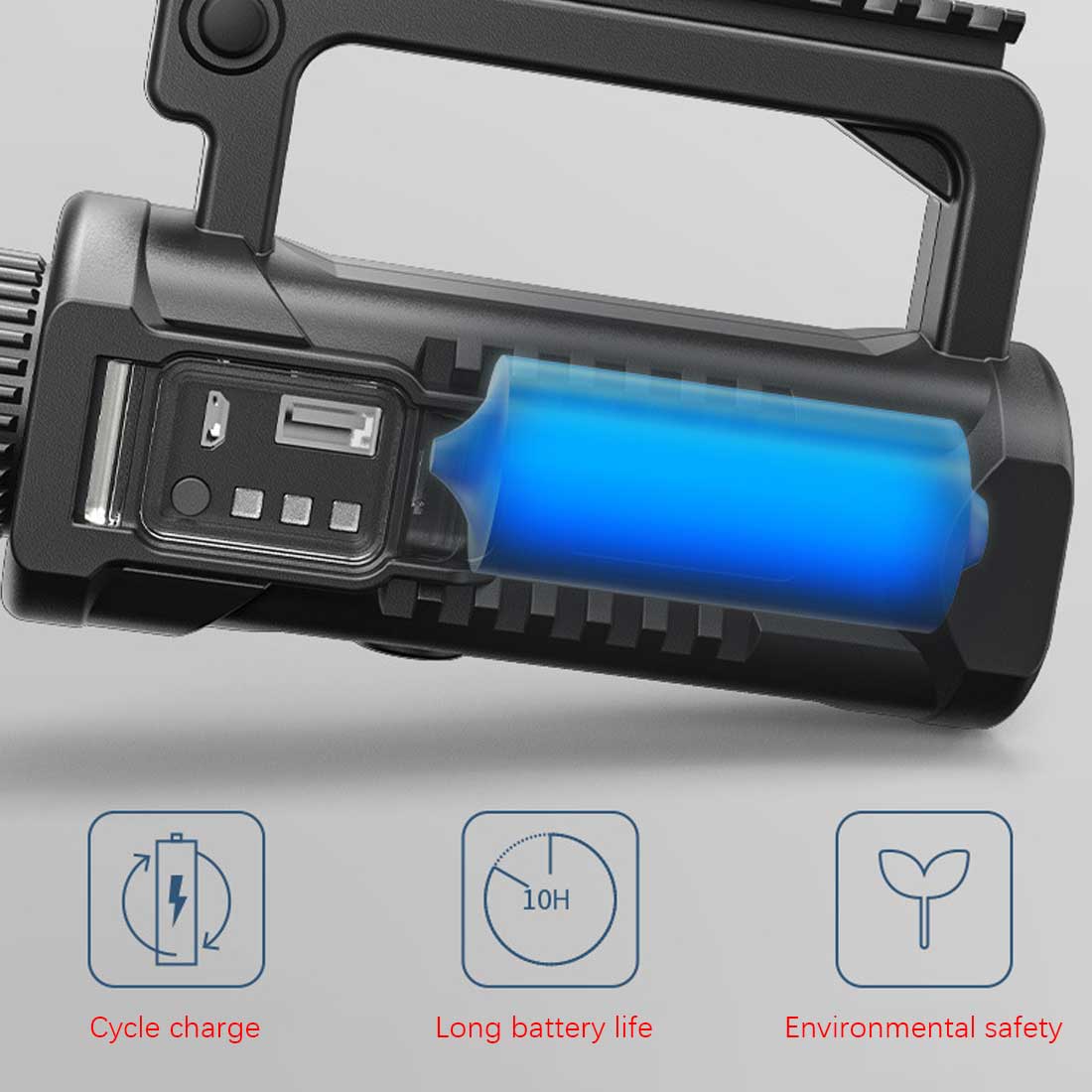 ⏰Promoción último día 49% DE DESCUENTO-Linterna de mano recargable Spotlight gothems1