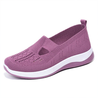 🔥Último día 49% off🔥Zapatos ortopédicos transpirables para mujer con suela blanda tejida