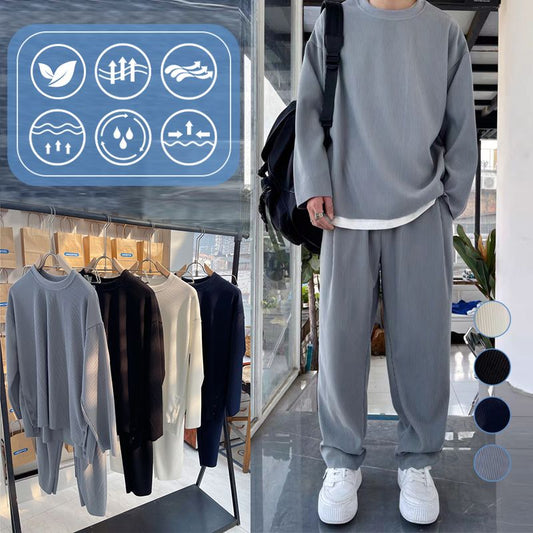 Conjunto de 2 piezas de manga larga para hombre, holgado y a la moda 🔥Compre 2 envío gratis🔥