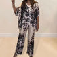 💕HOT SALE 49% OFF💕Conjunto casual de 2 piezas estampado botánico para mujer