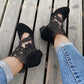 Tacones altos de encaje elegantes para mujer en verano