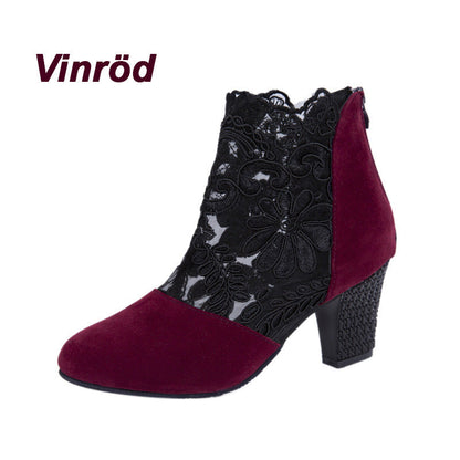 Tacones altos de encaje elegantes para mujer en verano