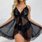 💞La última tentación💋Femenino Conjunto de Pijama con Camisola de Encaje y Cuello en V