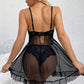 💞La última tentación💋Femenino Conjunto de Pijama con Camisola de Encaje y Cuello en V