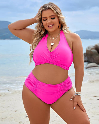 👙 Trajes de baño con control de abdomen Modestos conjuntos de bikini de cintura alta