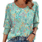 🌞Verano Hot Sale 49% OFF - Blusas informales de manga 3/4 con puños fruncidos para mujer