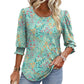 🌞Verano Hot Sale 49% OFF - Blusas informales de manga 3/4 con puños fruncidos para mujer