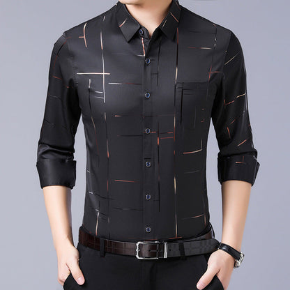 Camisa fina sin planchado para hombre