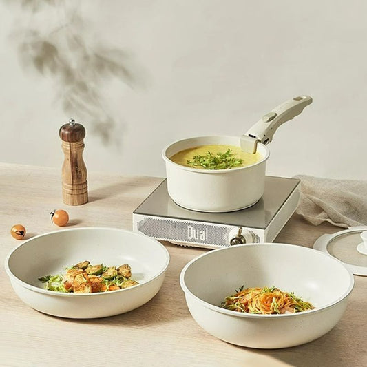 ⏳Oferta por tiempo limitado⏰Juego de utensilios de cocina antiadherentes con mango desmontable - Apto para horno