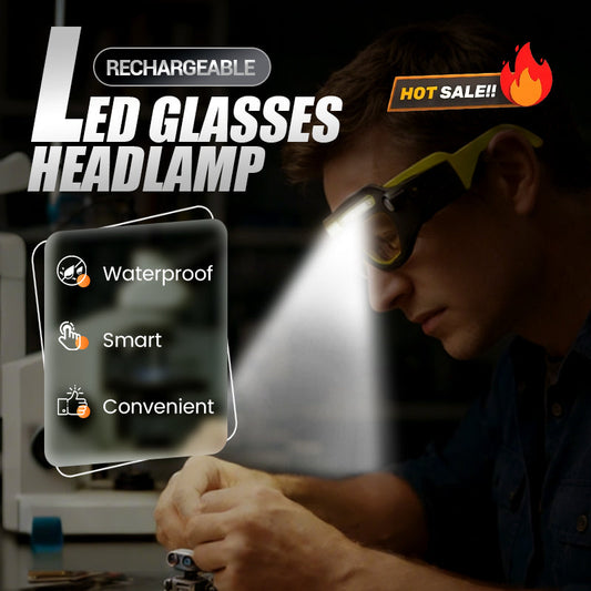 📢📢50 % DE DESCUENTO !!✨Linterna frontal recargable con gafas LED