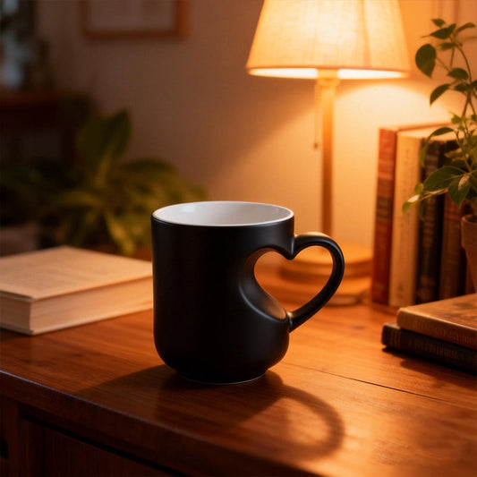 Taza Mágica de Cerámica que Cambia de Color con Asa de Corazón