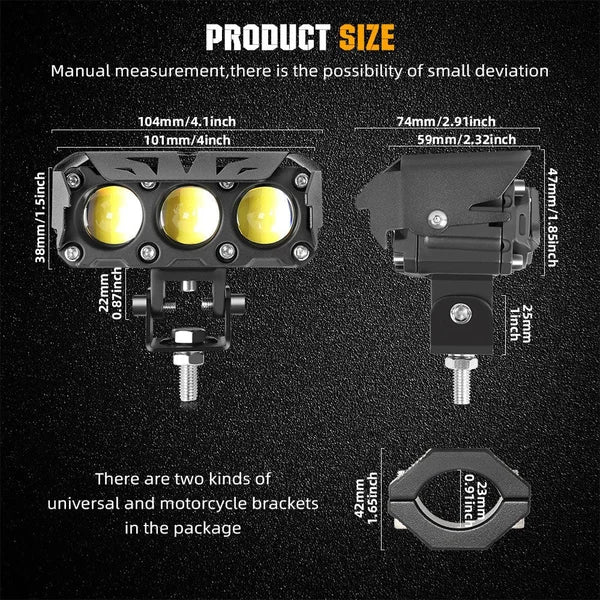 Luz de Conducción para Motocicletas Luz Auxiliar LED kilayu