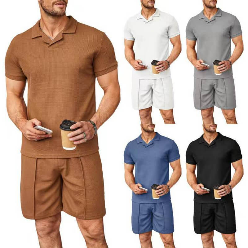 ?Summer Caliente Venta ?Traje de dos piezas casual de verano con cuello en V para hombre canadaify