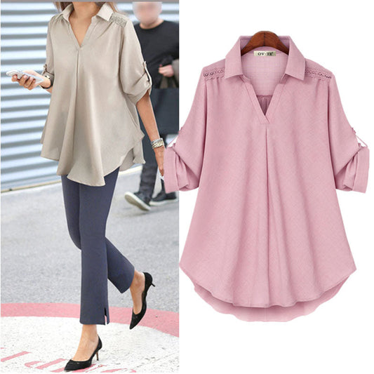 🌸Camisa Casual Básica de Cuello en V para Mujer🌸