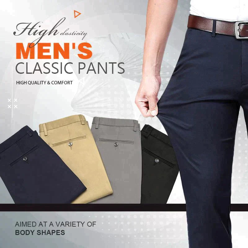 Pantalones clásicos de hombre de alta elasticidad – clawbetter