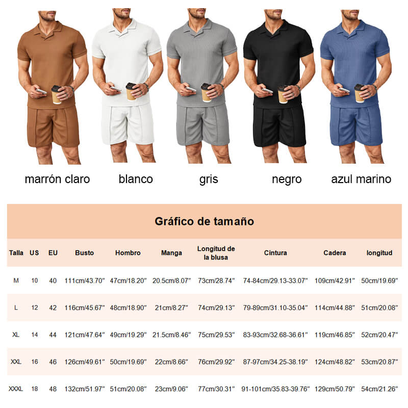 ?Summer Caliente Venta ?Traje de dos piezas casual de verano con cuello en V para hombre canadaify