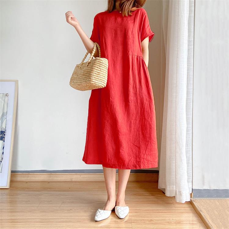 🔥Oferta de último día 49%🔥Vestido de Lino y Algodón Estilo Japonés