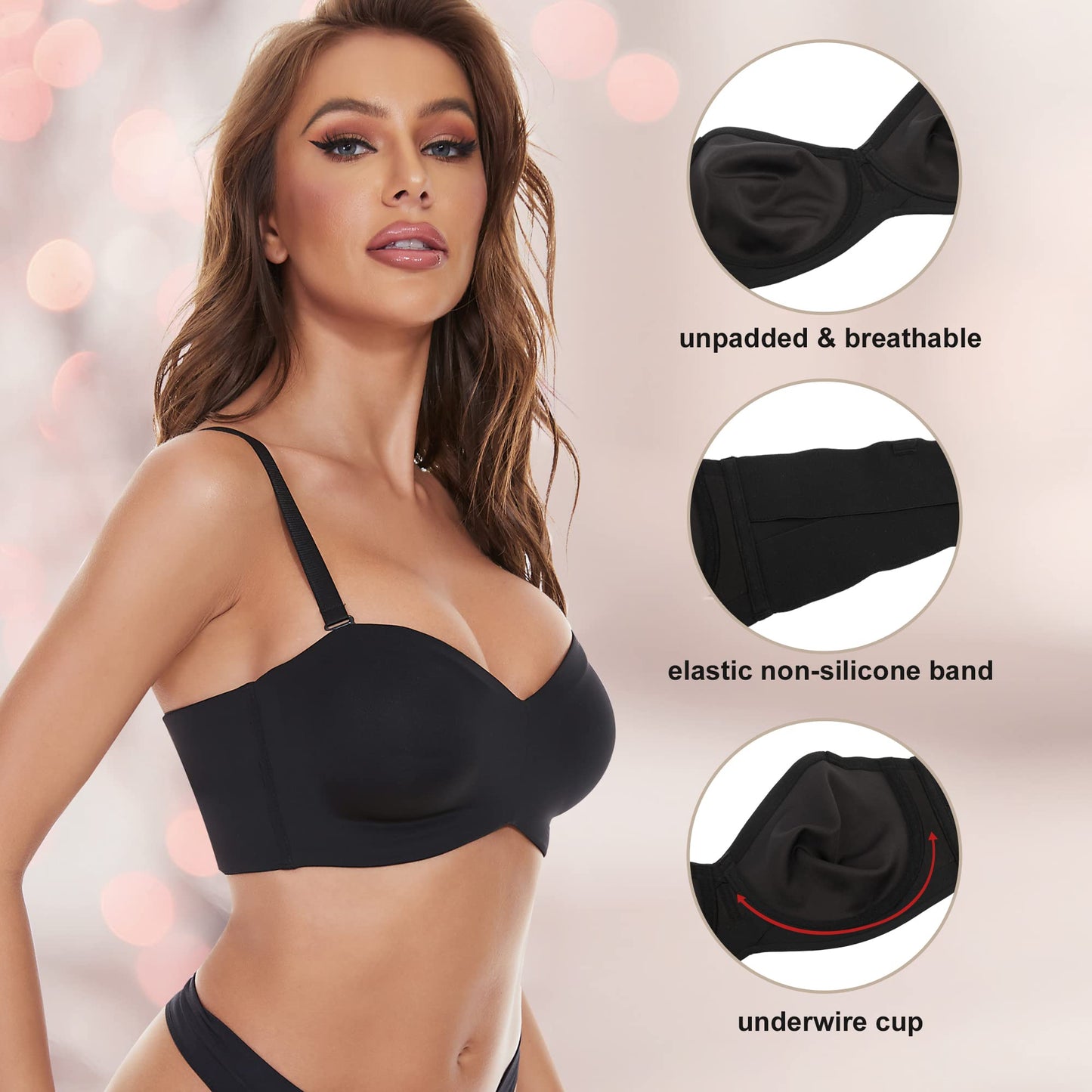 🔥Oferta de último día 49%🔥PLUS SIZE Promotion-Sujetador bandeau con tiras extraíbles