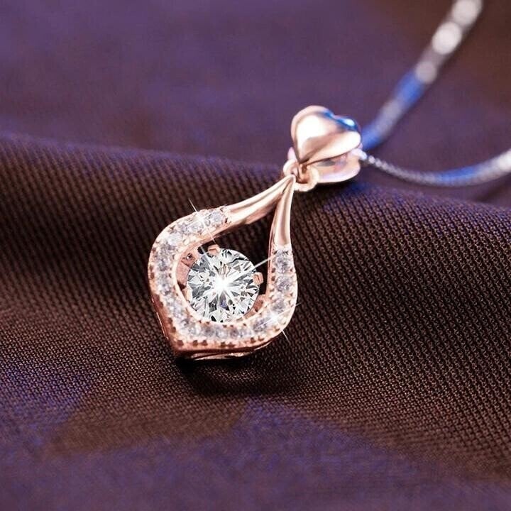 Regalo perfecto: collar de piedra de gota de agua con corazón centelleante delgadant