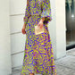 Conjunto de vestido largo con mangas con aberturas en espiral gothems1