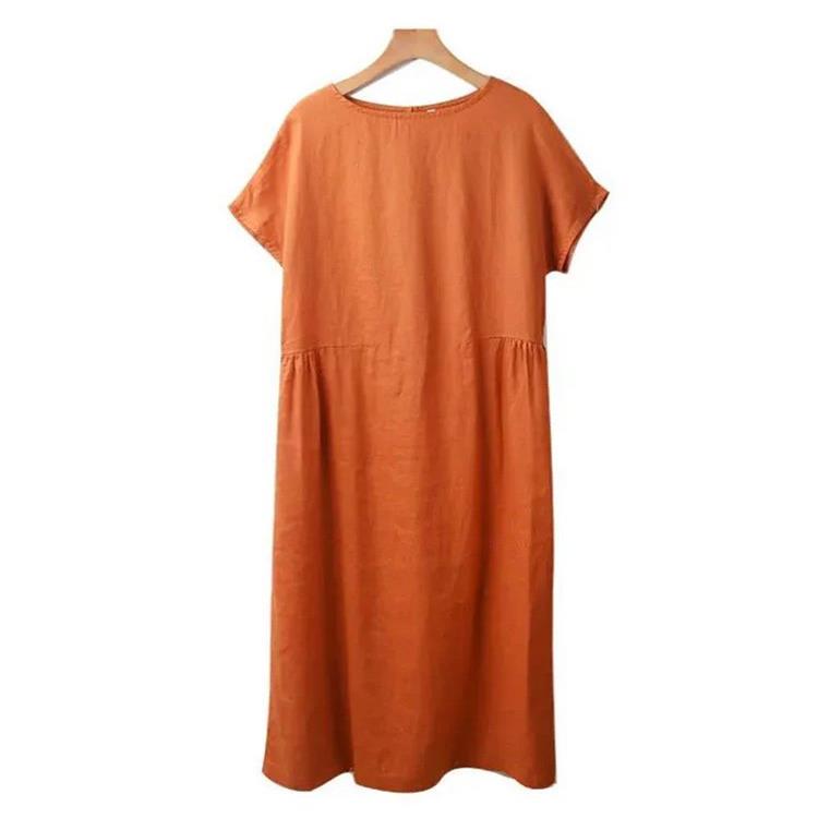 🔥Oferta de último día 49%🔥Vestido de Lino y Algodón Estilo Japonés