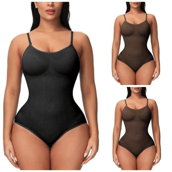 Body Fajas para Mujer Vestido De Control De Barriga Body Sin Espalda Tops  Body Shaper con BR Incorporado (Color : Black, Size : M) (Natural M)