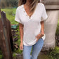 🔥Elegante top de manga corta con cuello en V para mujer🔥Compre 3 envío gratis
